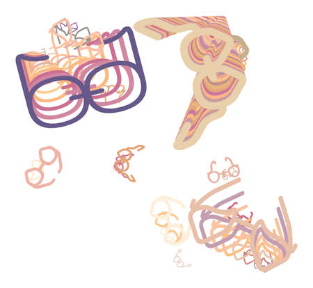 Conceptual background mutiple shapes for design catalog or texture. Vector artwork.のイラスト素材