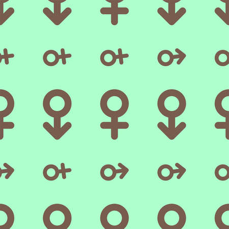 Seamless abstract background with sign of male or female. Cartoon style vector.のイラスト素材