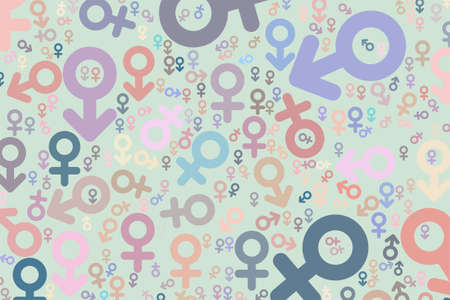 Artistic sign of male or female hand drawn background abstract. Cartoon style vector.のイラスト素材