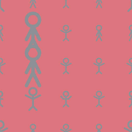 Seamless sign of people or human abstract hand drawn background, texture or backdrop. Cartoon style vector.のイラスト素材