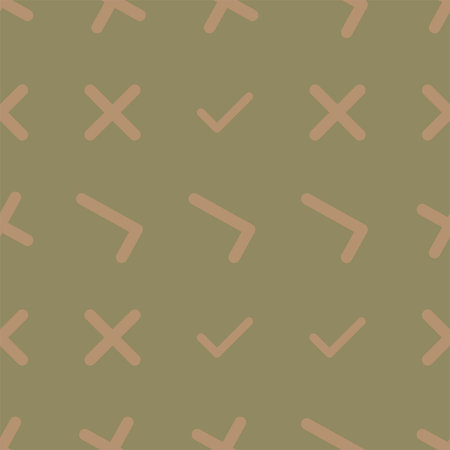 Seamless abstract conceptual hand drawn tick or cross mark, right or wrong sign. Good for web page,...