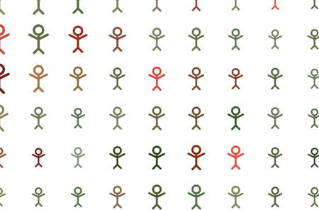 Abstract sign of people or human generative art background. Cartoon style vector.のイラスト素材