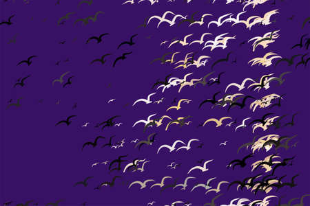 Abstract illustrations of flying birds, conceptual. Good for design background. Cartoon style vector.のイラスト素材