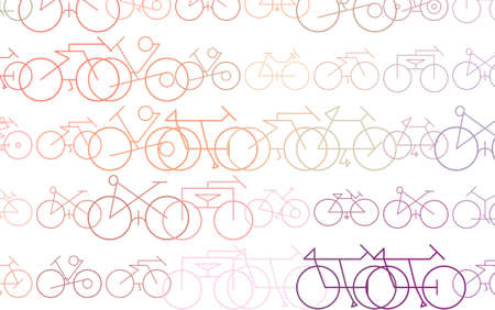 Abstract background with outline of bicycle. Cartoon style vector.のイラスト素材