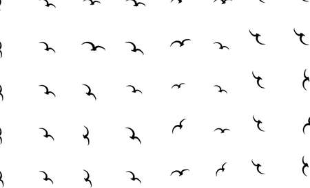 Abstract hand drawn flying birds, artistic for graphic design, catalog, textile or texture printing & background. Cartoon style vector.のイラスト素材