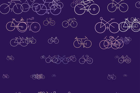 Decorative and hand drawn outline of bicycle illustrations. Good for design texture & background. Cartoon style vector.のイラスト素材