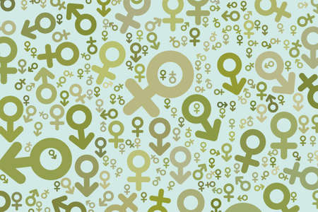 Artistic sign of male or female hand drawn background abstract. Cartoon style vector.のイラスト素材