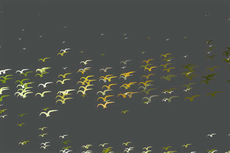 Abstract flying birds. Good for web page, wallpaper, graphic design, catalog, texture or background. Cartoon style vector.のイラスト素材