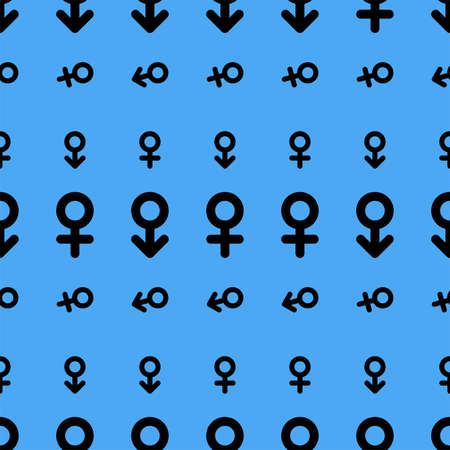 Seamless hand drawn sign of male or female illustrations background, good for graphic design, wallpapers or booklets. Cartoon style vector.のイラスト素材