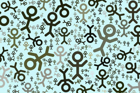 Abstract sign of people or human illustrations background. Cartoon style vector.のイラスト素材