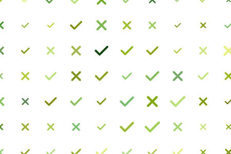 Abstract tick or cross mark, right or wrong sign. Good for web page, wallpaper, graphic design, catalog, texture or background. Cartoon style vector.のイラスト素材