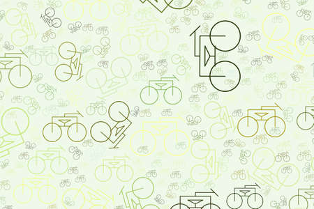Outline of bicycle background hand drawn, good for graphic design. Cartoon style vector.のイラスト素材