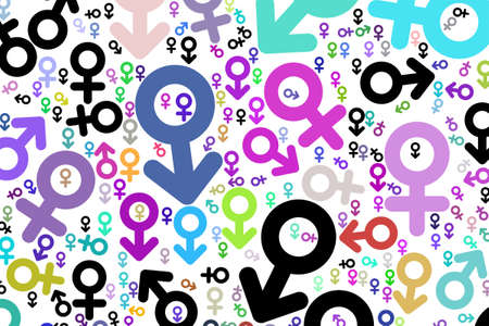 Sign of male or female illustrations background abstract, hand drawn texture. Cartoon style vector.のイラスト素材
