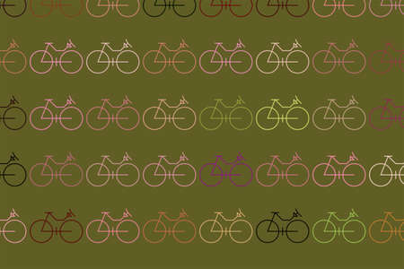 Hand drawn outline of bicycle illustrations background, good for graphic design, wallpapers or booklets. Cartoon style vector.のイラスト素材