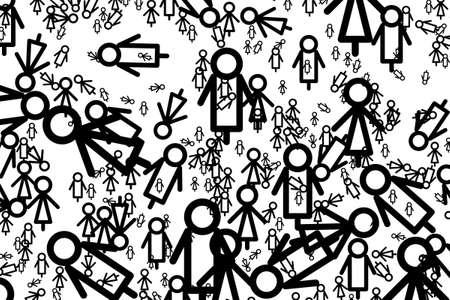 Sign of male or female background hand drawn, good for graphic design. Cartoon style vector.のイラスト素材