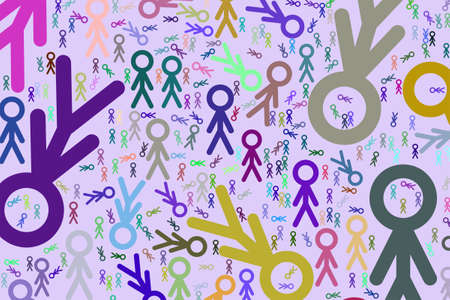 Illustrations of sign of people or human. Good for web page, wallpaper, graphic design, catalog, texture or background. Cartoon style vector.のイラスト素材