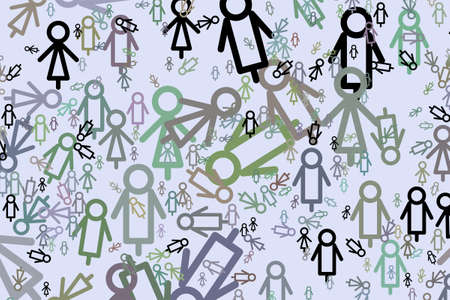 Sign of male or female abstract hand drawn background, texture or backdrop. Cartoon style vector.のイラスト素材