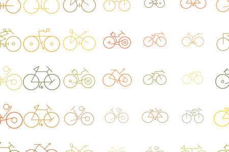 Outline of bicycle abstract hand drawn background, texture or backdrop. Cartoon style vector.のイラスト素材