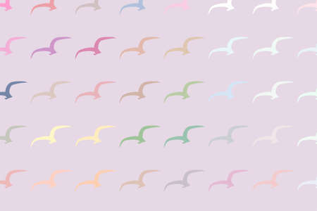 Abstract flying birds illustrations background. Cartoon style vector.のイラスト素材
