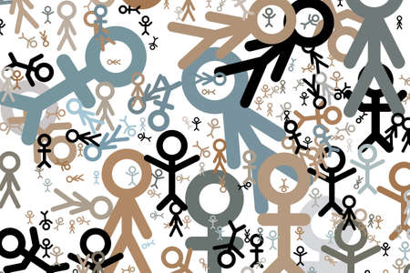 Background or backdrop, sign of people or human hand drawn, good for design texture. Cartoon style vector.のイラスト素材