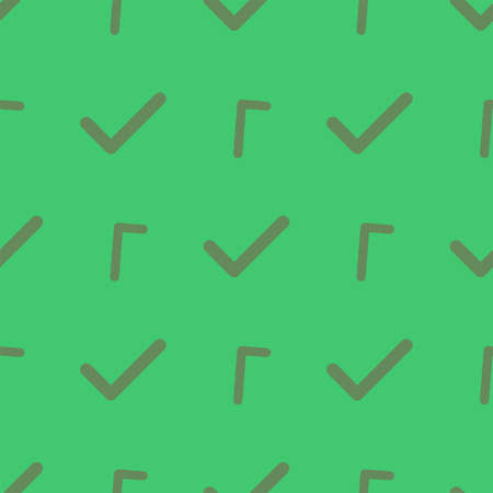 Seamless tick or cross mark, right or wrong sign abstract hand drawn background, texture or backdrop. Cartoon style vector.のイラスト素材