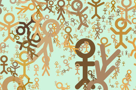 Illustrations of sign of people or human. Good for web page, wallpaper, graphic design, catalog, texture or background. Cartoon style vector.のイラスト素材