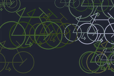Artistic outline of bicycle hand drawn background abstract. Cartoon style vector.のイラスト素材