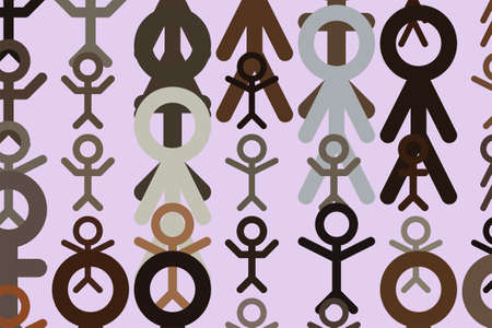 Abstract hand drawn sign of people or human, artistic for graphic design, catalog, textile or texture printing & background. Cartoon style vector.のイラスト素材
