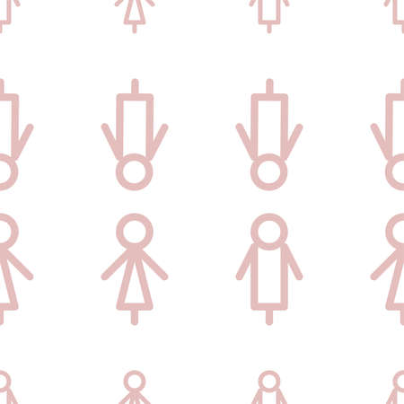 Seamless decorative and hand drawn sign of male or female illustrations. Good for design texture & background. Cartoon style vector.のイラスト素材
