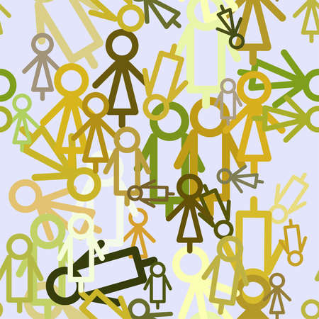 Seamless abstract sign of male or female generative art background. Cartoon style vector.のイラスト素材