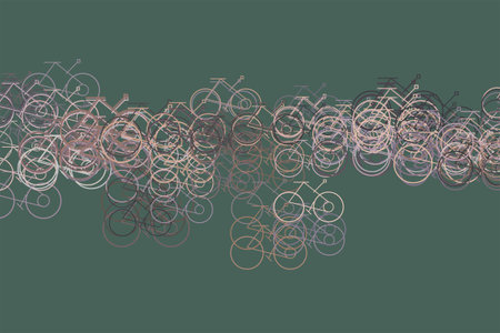 Artistic outline of bicycle hand drawn background abstract. Cartoon style vector.
