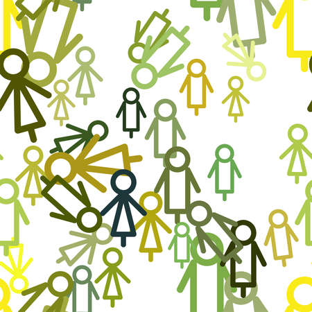 Seamless background for web page, graphic design, catalog or texture, hand drawn sign of male or female. Cartoon style vector.のイラスト素材