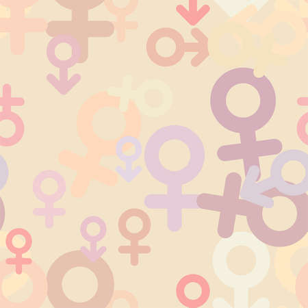 Seamless abstract sign of male or female illustrations background. Cartoon style vector.のイラスト素材