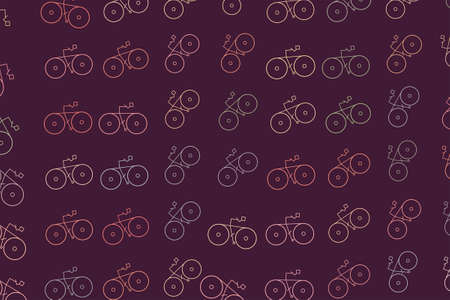 Illustrations of outline of bicycle. Good for web page, wallpaper, graphic design, catalog, texture or background. Cartoon style vector.のイラスト素材