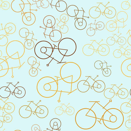 Seamless abstract hand drawn outline of bicycle, artistic for graphic design, catalog, textile or texture printing & background. Cartoon style vector.のイラスト素材