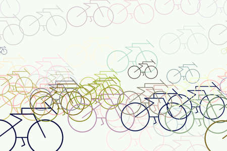 Texture background hand drawn. Abstract outline of bicycle, good for design. Cartoon style vector.のイラスト素材