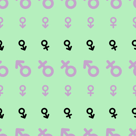 Seamless abstract hand drawn sign of male or female, artistic for graphic design, catalog, textile or texture printing & background. Cartoon style vector.のイラスト素材
