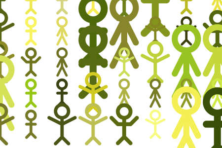 Abstract sign of people or human generative art background. Cartoon style vector.のイラスト素材