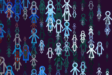 Background abstract sign of male or female, hand drawn for design. Cartoon style vector.のイラスト素材