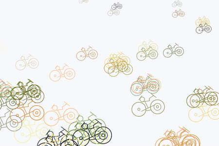 Abstract background with outline of bicycle. Cartoon style vector.のイラスト素材