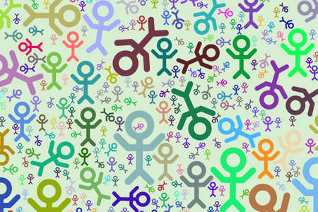 Sign of people or human abstract hand drawn background, texture or backdrop. Cartoon style vector.のイラスト素材