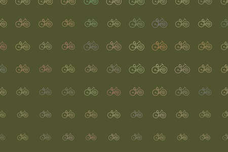 Decorative and hand drawn outline of bicycle illustrations. Good for design texture & background. Cartoon style vector.のイラスト素材