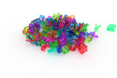 Abstract money or profit represent bunch of currency sign CGI typography. for web page, graphic...