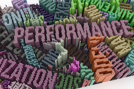 Keyword of Performance. Shape composition, block, geometric structure. Decorative, illustrations....