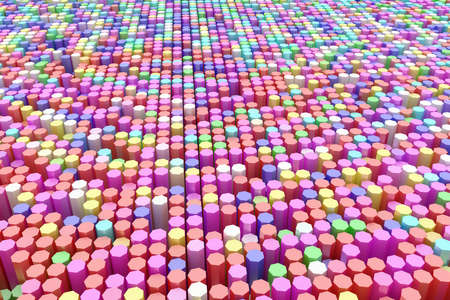 Shape composition, geometric structure block, for design texture or background. Colorful 3D rendering.の写真素材