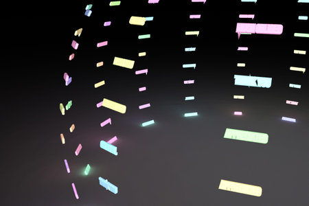 Background abstract, made up from words or alphabetic character sphere or planet CGI typography, for...