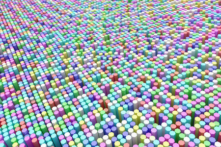 Colorful 3D rendering. Shape composition, block, geometric structure. Decorative, illustrations. For...