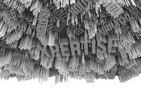 Keyword of Expertise. Shape composition, block, geometric structure. Decorative, illustrations. For design texture, background. Gray or black and white b&w 3D rendering.の写真素材