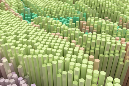 Colorful 3D rendering. Block, geometric structure, shape composition. For web page, wallpaper,...