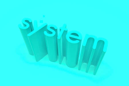 System, abstract keywords CGI, typography, for web page, graphic design, texture, background. 3D rendering.の写真素材